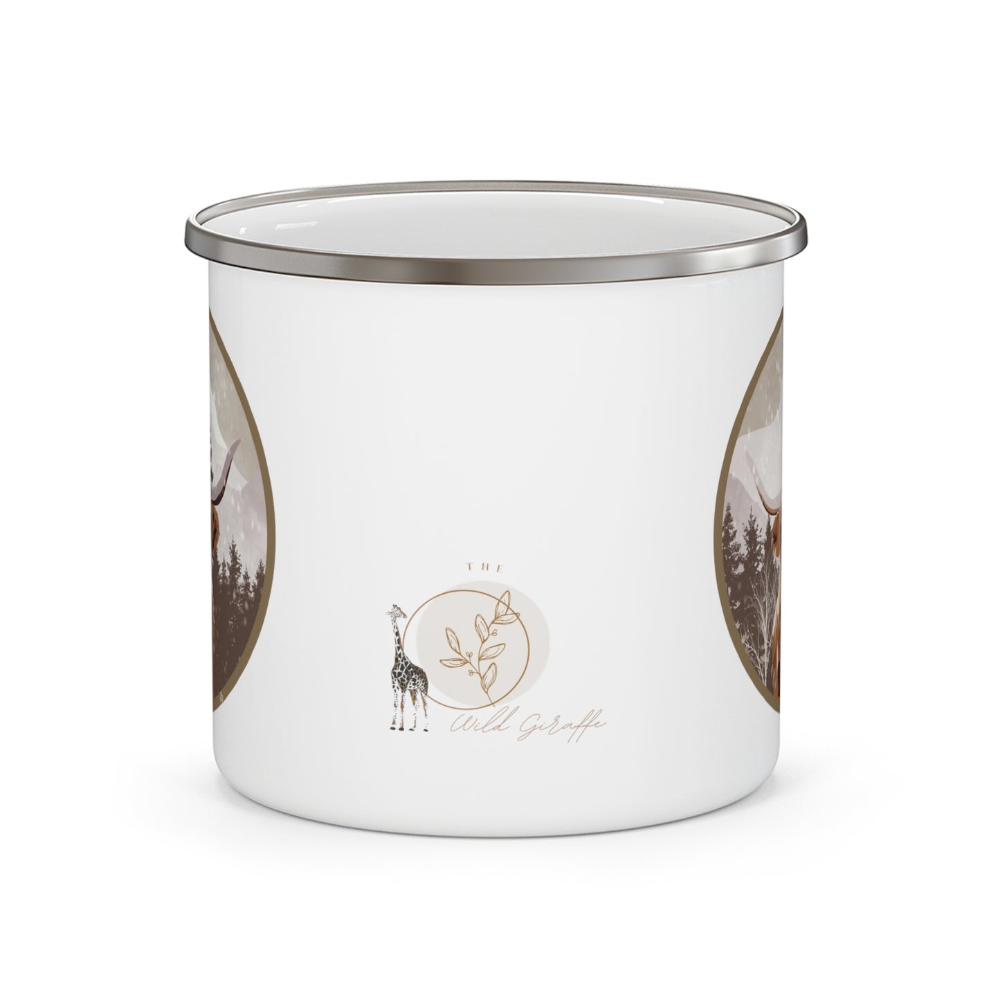 Highlander Cow Enamel Camping Mug