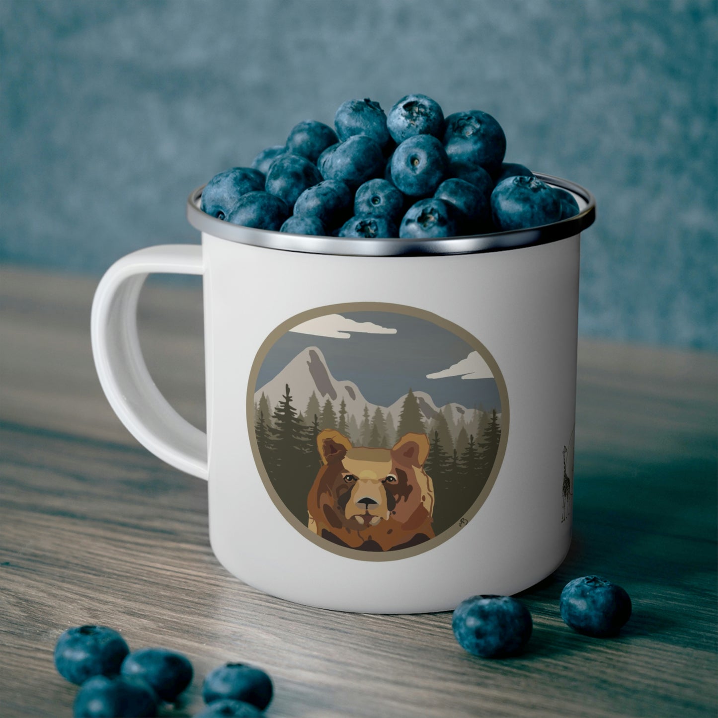 Bear Enamel Camping Mug