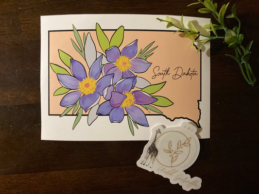 South Dakota Flower Print