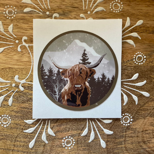 Highlander Cow Sticker