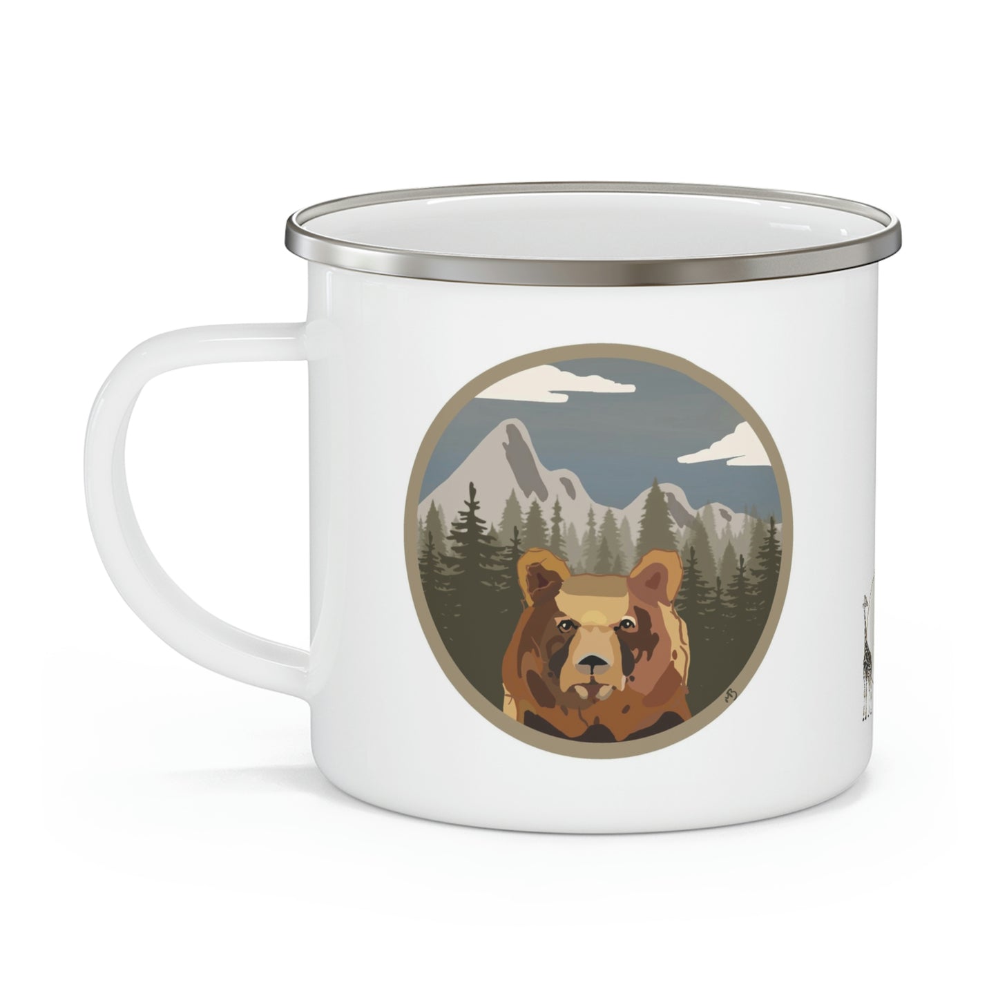 Bear Enamel Camping Mug