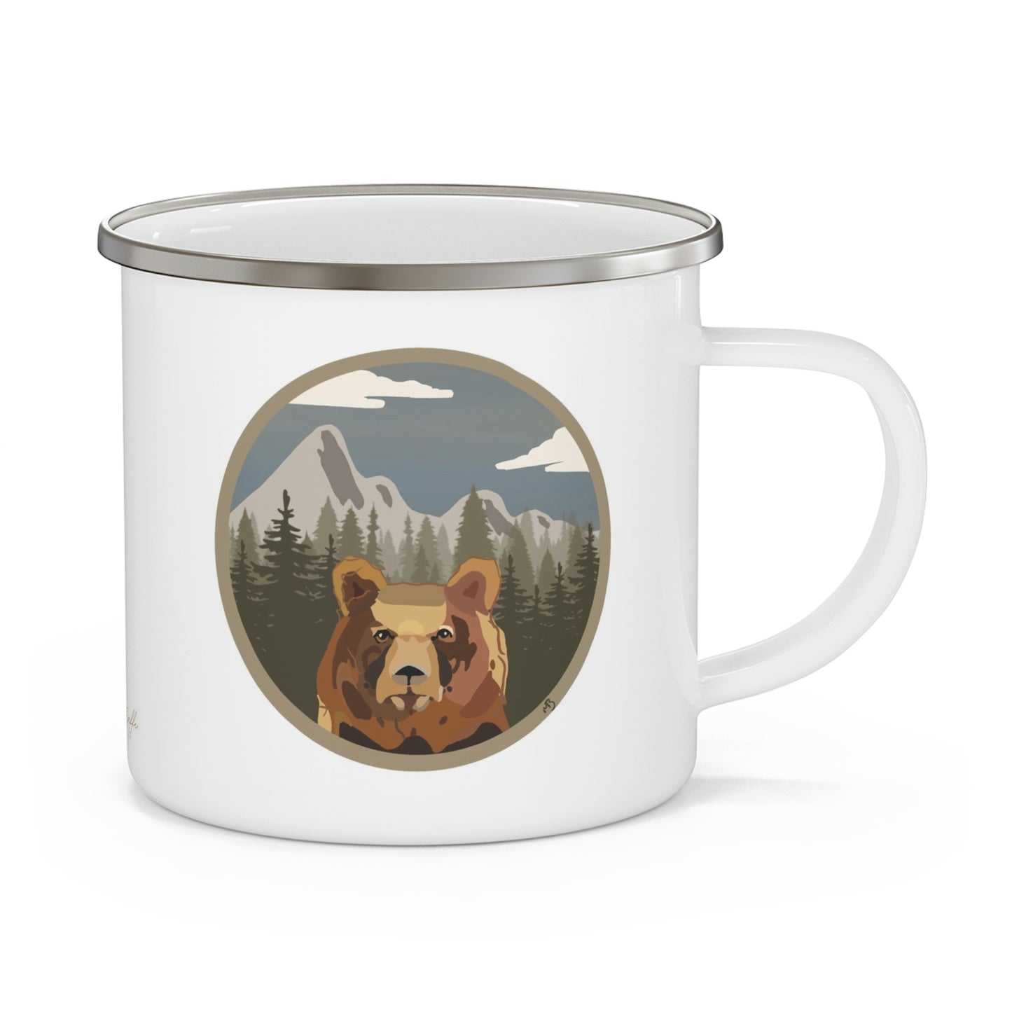 Bear Enamel Camping Mug